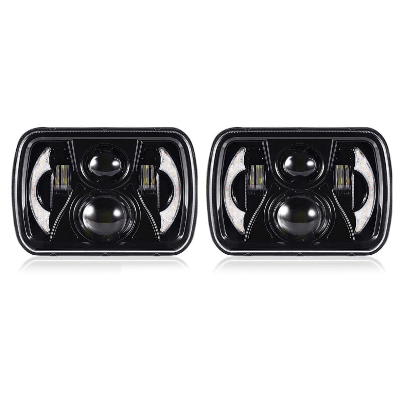 Phare LED rectangulaire de 7 pouces, 7 x 6, 5 x 7 pouces, avec feux de route/croisement, clignotants DRL, étanche IP67, pour Jeep, Ford, Chevrolet,