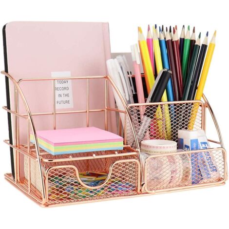 Boîte de rangement de bureau avec porte-stylo pour bac à lettres