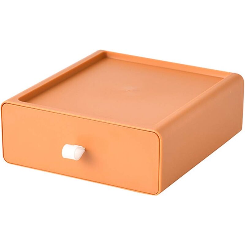 Boîte de rangement de bureau avec tiroir, conteneur empilable de grande capacité pour divers articles, boîte à bijoux et cosmétiques