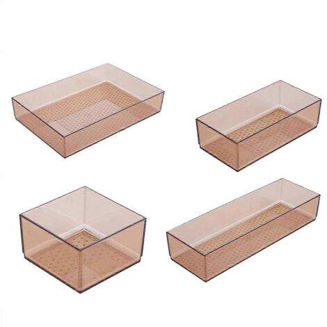 Boîte de rangement de bureau, tiroir d'armoire, séparateur en plastique pour vaisselle, cadre--
