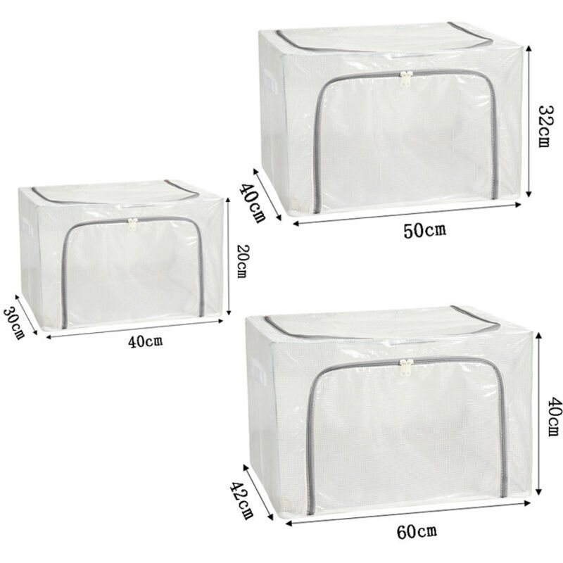 Boîte de rangement de déménagement imperméable en PVC, boîte de rangement pliable multi-couches pour armoire/couette, 100L (604240cm), boîte de
