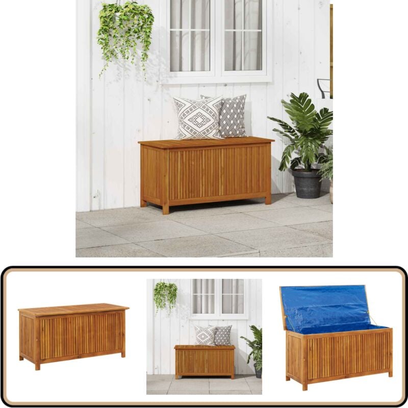 Vidaxl - Boîte de rangement de jardin 113x50x58 cm Bois d'acacia solide - Coffre De Jardin - Rangement Extérieur - Meuble De Jardin - Bois Acacia