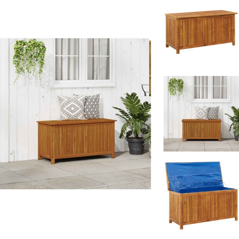 Boîte de rangement de jardin 113x50x58 cm Bois d'acacia solide - Coffre De Jardin - Rangement Extérieur - Meuble De Jardin - Bois Acacia - Boîte De
