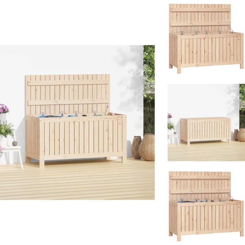 Boîte de rangement de jardin 115x49x60 cm Bois massif de pin - Boîte De Rangement Jardin - Coffre De Jardin - Rangement Extérieur - Meuble De Jardin