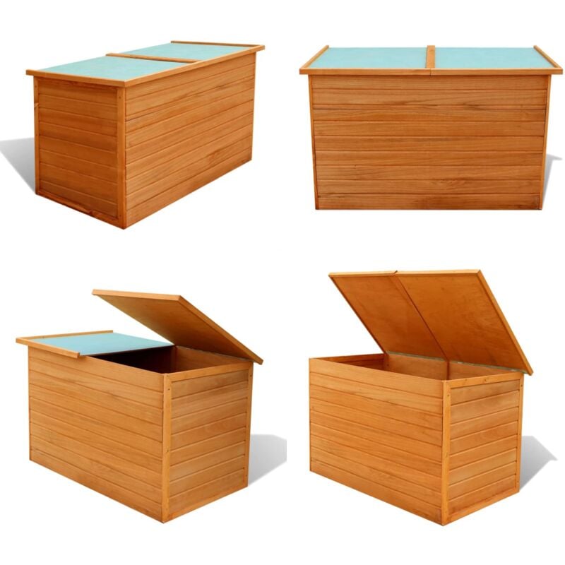 Boîte de rangement de jardin 126x72x72 cm Bois - Coffre De Jardin - Rangement Extérieur - Boîte De Rangement - Meuble De Jardin - Bois - Home & Living