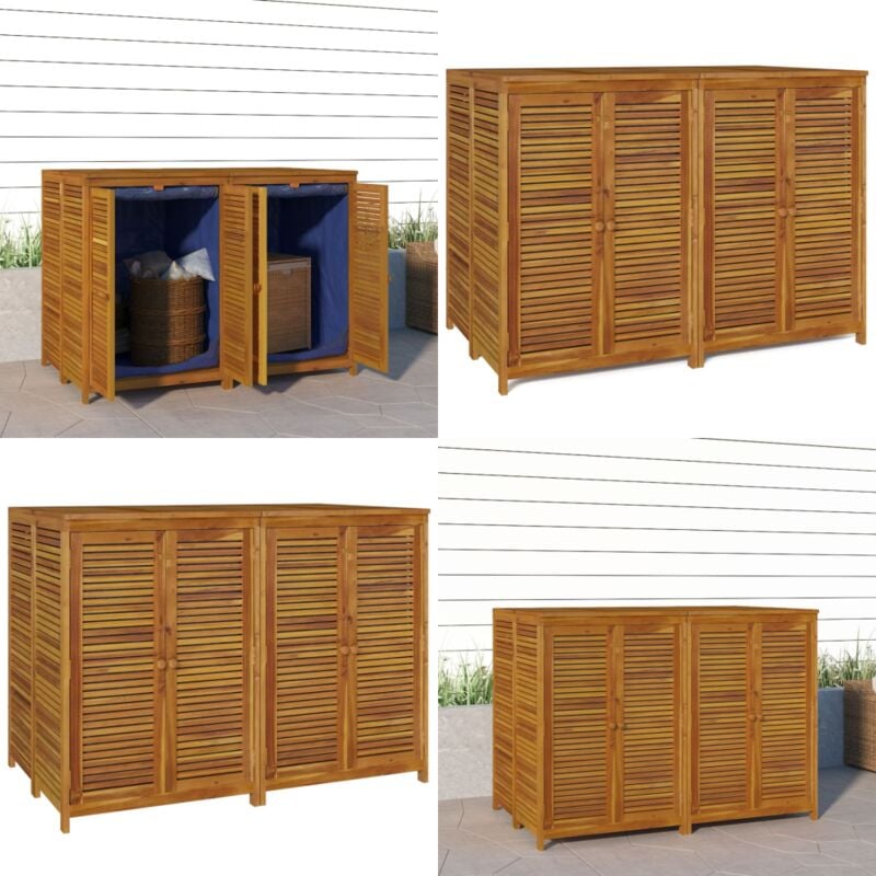 Boîte de rangement de jardin 140x87x104 cm bois massif d'acacia - Coffre De Jardin - Rangement Extérieur - Meuble De Jardin - Bois D'acacia - Coffre