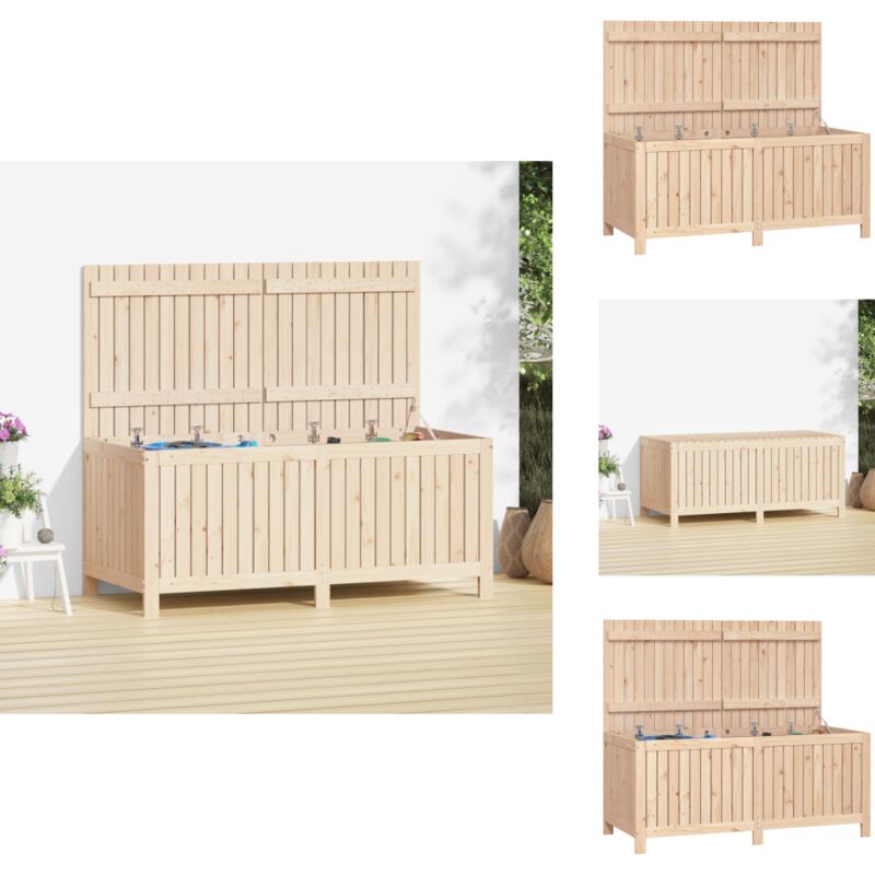 Boîte de rangement de jardin 147x68x64 cm Bois massif de pin - Boîte De Rangement Jardin - Coffre De Jardin - Rangement Exterieur - Meuble De Jardin