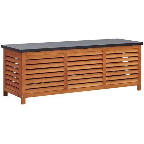 Boîte de rangement de jardin 150x50x55 cm Eucalyptus solide