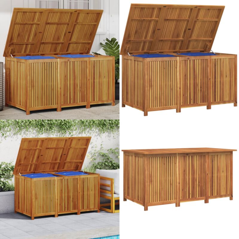 Boîte de rangement de jardin 150x80x75 cm bois massif d'acacia - Boîte De Rangement Jardin - Coffre De Jardin - Rangement Extérieur - Meuble De