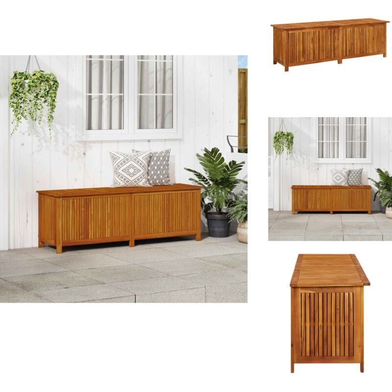 Boîte de rangement de jardin 175x50x58 cm Bois d'acacia solide - Boîte De Rangement Jardin - Coffre De Jardin - Rangement Extérieur - Meuble De