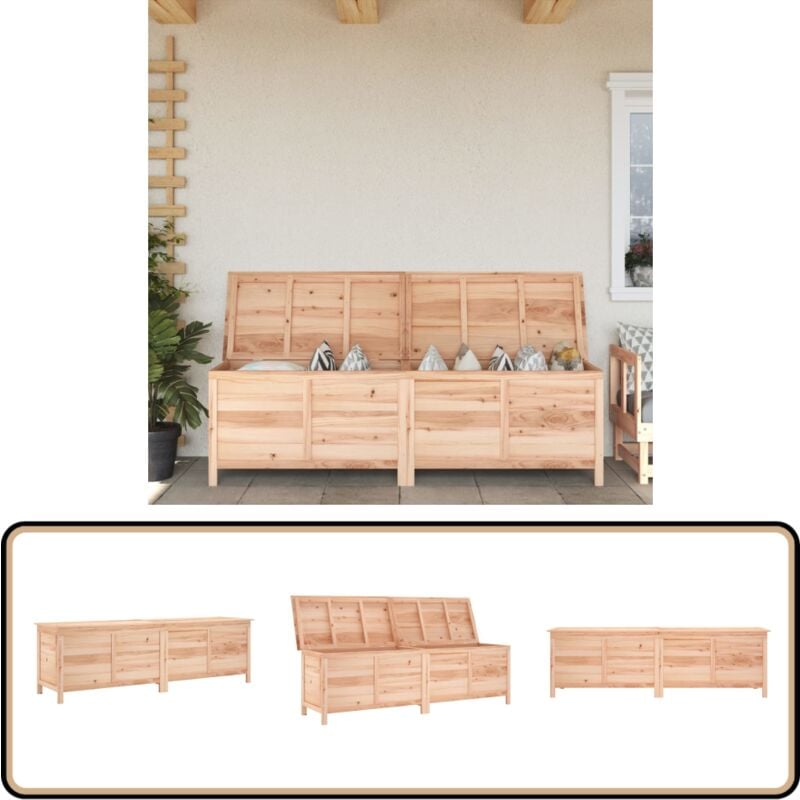 Boîte de rangement de jardin 198,5x50x56,5 cm bois massif sapin - Boîte De Rangement Jardin - Coffre De Jardin - Rangement Extérieur - Meuble De