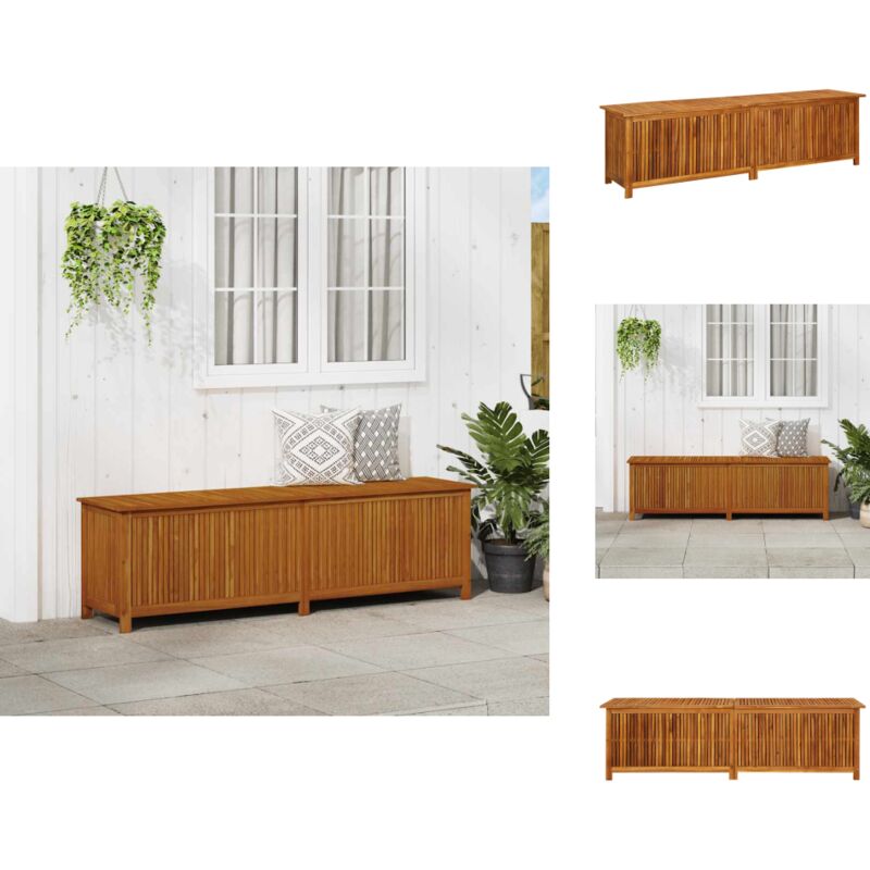 Boîte de rangement de jardin 200x50x58 cm Bois d'acacia solide - Boîte De Rangement Jardin - Coffre De Jardin - Rangement Extérieur - Meuble De