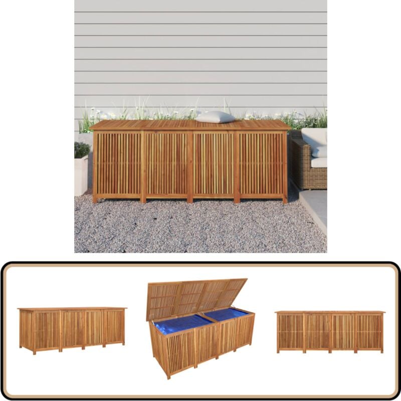 Boîte de rangement de jardin 200x80x75 cm bois massif d'acacia - Coffre De Jardin - Rangement Extérieur - Coffre De Rangement - Meuble De Jardin