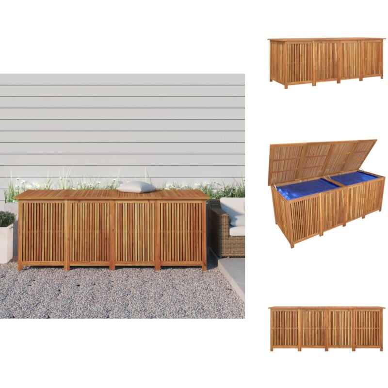 Boîte de rangement de jardin 200x80x75 cm bois massif d'acacia - Coffre De Jardin - Rangement Extérieur - Coffre De Rangement - Meuble De Jardin
