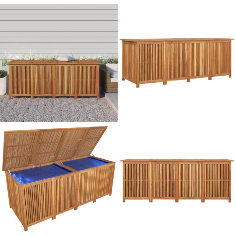 Boîte de rangement de jardin 200x80x75 cm bois massif d'acacia - Coffre De Jardin - Rangement Extérieur - Coffre De Rangement - Meuble De Jardin