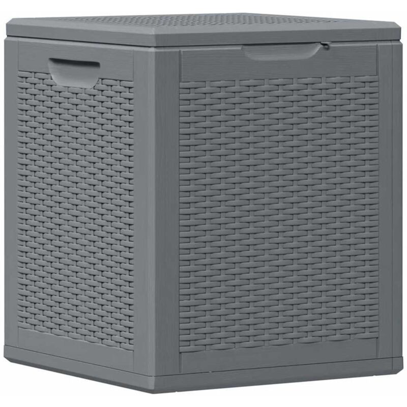 Boîte de rangement de jardin gris PP rotin 90 L vidaXL