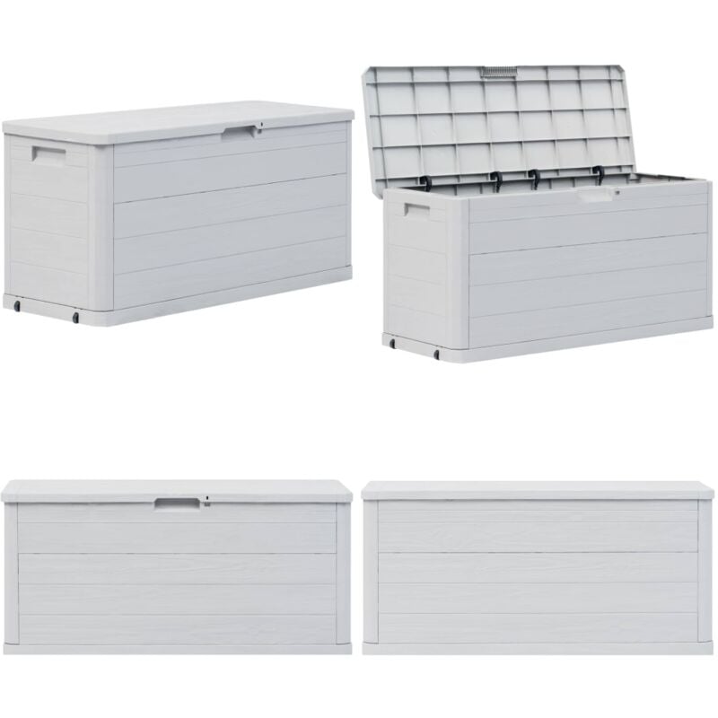 Boîte de rangement de jardin 280 L Gris clair - Boîte De Rangement Jardin - Coffre De Jardin - Rangement Exterieur - Rangement Patio - Stockage