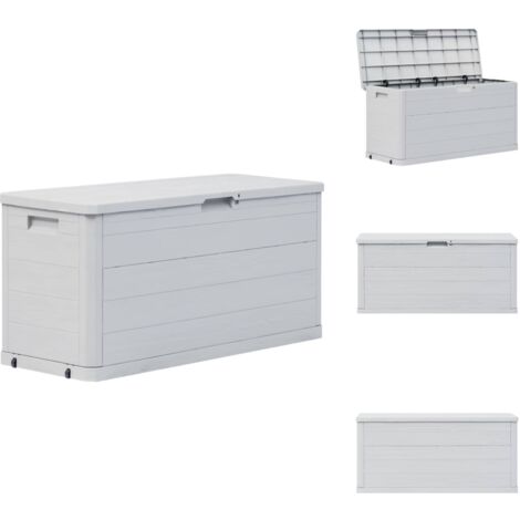 Boîte de rangement de jardin 280 L Gris clair - Boîte De Rangement Jardin - Coffre De Jardin - Rangement Exterieur - Rangement Patio - Stockage Jardin