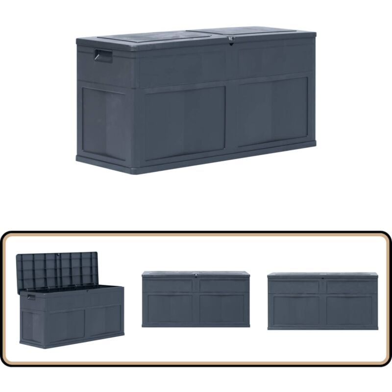 Boîte de rangement de jardin 320 L Noir - Boîte De Rangement Jardin - Coffre De Jardin - Rangement Extérieur - Rangement Patio - Boîte Outil