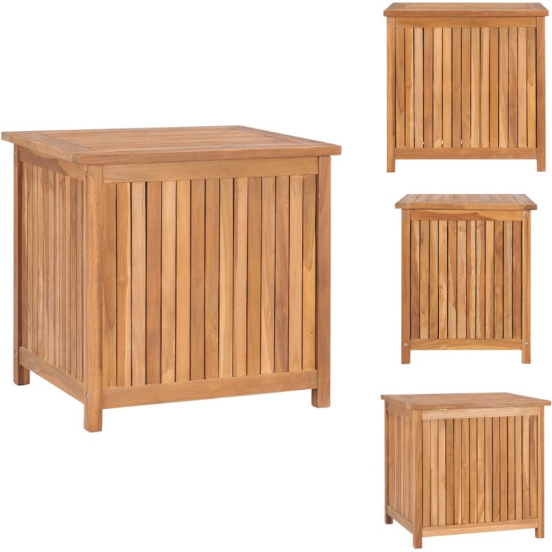 Boîte de rangement de jardin 60x50x58 cm Bois de teck solide - Coffre De Rangement Jardin - Rangement Exterieur - Meuble De Jardin - Bois De Teck