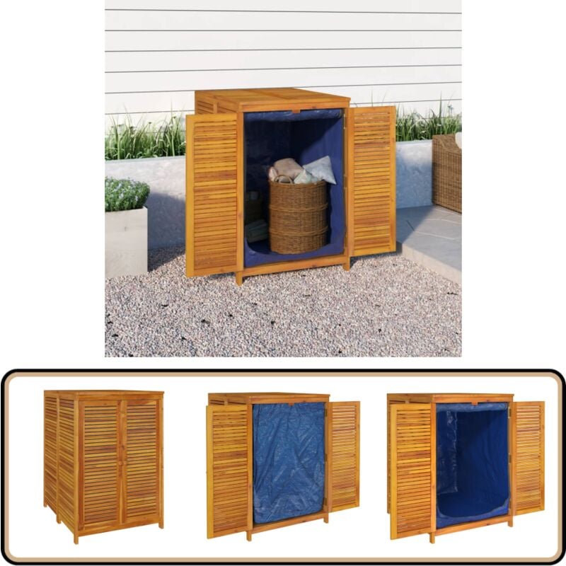 Boîte de rangement de jardin 70x87x104 cm bois massif d'acacia - Boîte De Rangement Jardin - Coffre De Jardin - Rangement Extérieur - Meuble De