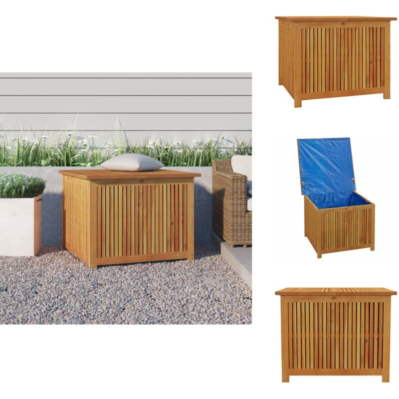 Boîte de rangement de jardin 75x75x58 cm bois massif d'acacia - Boîte De Rangement Jardin - Coffre De Jardin - Rangement Extérieur - Meuble De Jardin