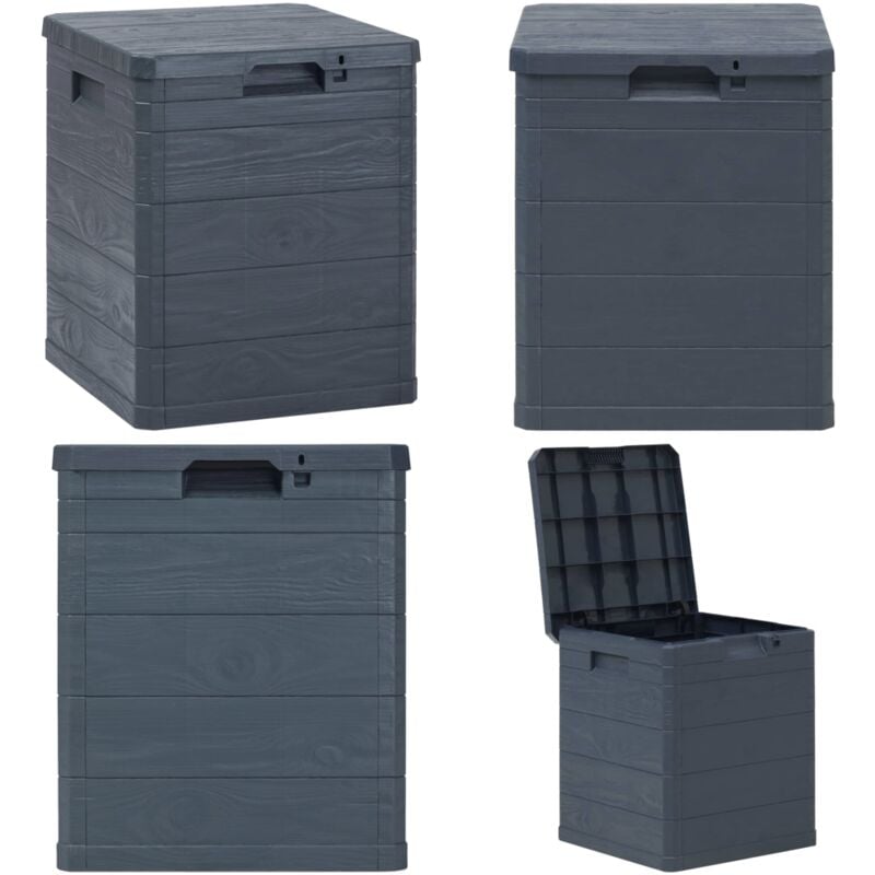 Boîte de rangement de jardin 90 l Anthracite - Boîte De Rangement Jardin - Coffre De Jardin - Rangement Exterieur - Rangement Intérieur - Boîte Outil