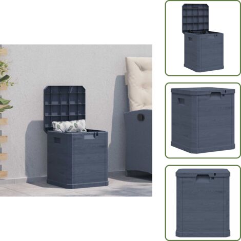 Boîte de rangement de jardin 90 L Anthracite - Boîte De Rangement Jardin - Coffre De Jardin - Rangement Exterieur - Rangement Intérieur - Boîte Outil