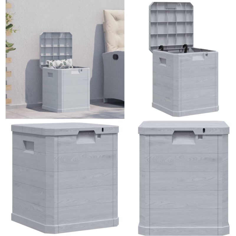 Vidaxl - Boîte de rangement de jardin 90 l Gris clair - Boîte De Rangement Jardin - Coffre De Jardin - Rangement Extérieur - Coffre Étanche