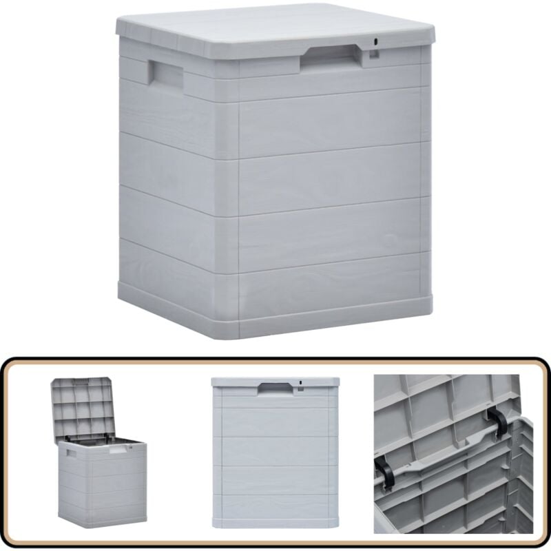 Boîte de rangement de jardin 90 l Gris clair - Boîte De Rangement Jardin - Coffre De Jardin - Rangement Extérieur - Coffre Étanche - Stockage Jardin