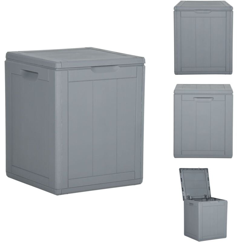 Boîte de rangement de jardin 90 l Gris pp Rotin - Boîte De Rangement Jardin - Coffre De Rangement Extérieur - Rangement Jardin - Meuble De Jardin