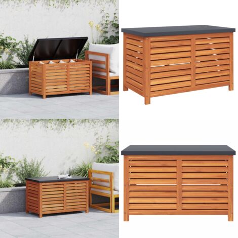 Boîte de rangement de jardin 90x48x55 cm bois d'eucalyptus - Rangement jardin - Coussins extérieurs