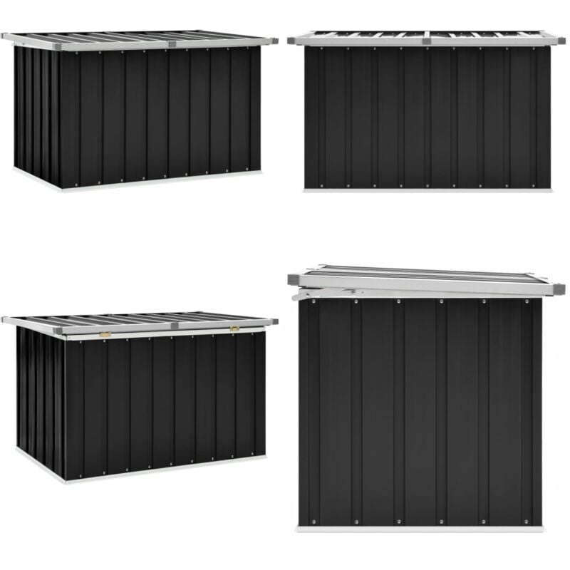 Boîte de rangement de jardin Anthracite 109x67x65 cm - Coffre De Jardin - Rangement Extérieur - Boîte De Rangement - Meuble De Jardin - Boîte à