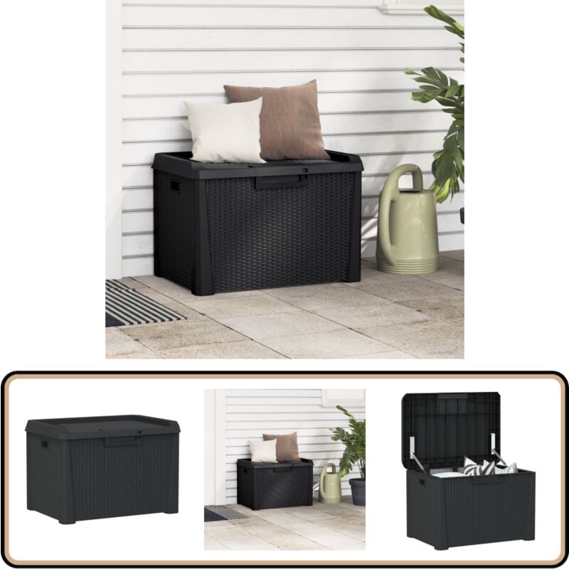 Vidaxl - Boîte de rangement de jardin anthracite 125 l pp - Coffre De Jardin - Rangement Extérieur - Boîte De Rangement - Meuble De Jardin - Boîte De