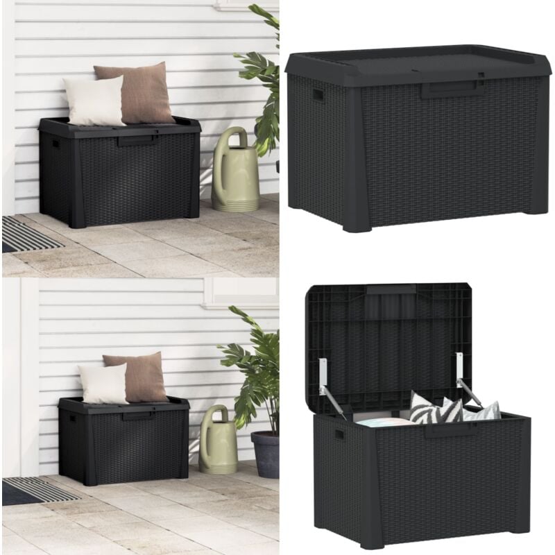 Vidaxl - Boîte de rangement de jardin anthracite 125 l pp - Coffre De Jardin - Rangement Extérieur - Boîte De Rangement - Meuble De Jardin - Boîte De