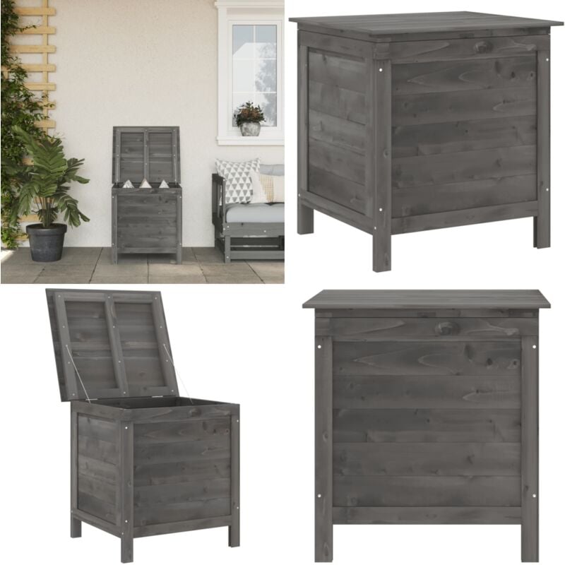 Vidaxl - Boîte de rangement de jardin anthracite bois massif de sapin - Boîte De Rangement Jardin - Coffre De Jardin - Rangement Extérieur
