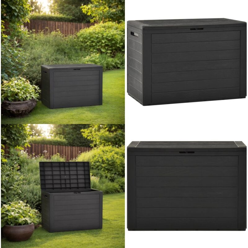 Boîte de rangement de jardin Anthracite 78x44x55 cm - Boîte De Rangement Jardin - Coffre De Rangement Extérieur - Rangement Jardin - Boîte à Outils