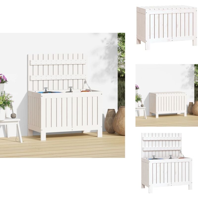 Vidaxl - Boîte de rangement de jardin Blanc 76x42,5x54 cm Bois de pin - Boîte De Rangement Jardin - Coffre De Jardin - Rangement Extérieur - Meuble