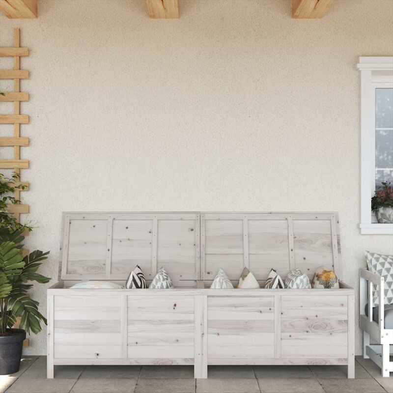 Vidaxl - Furniture Limited - Boîte de rangement de jardin blanc bois