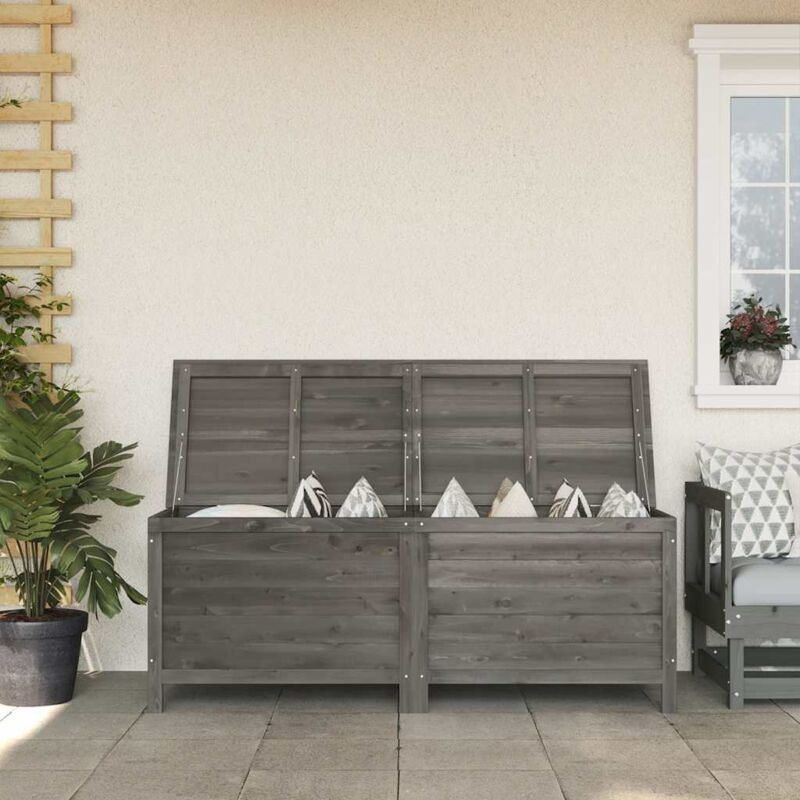 Bois massif Vidaxl salon de jardin gris