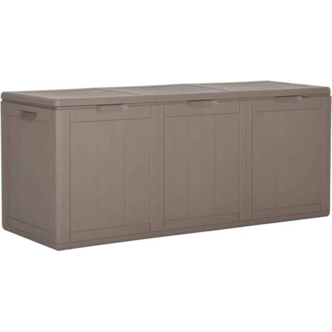 Boîte de rangement de jardin, Coffre de rangement Exterieur 270 L Marron PP Rotin LKF74259