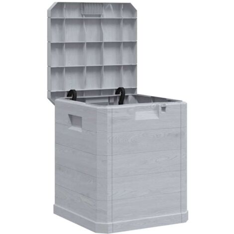 Boîte de rangement de jardin, Coffre de rangement Exterieur 90 L Gris clair LKF56672