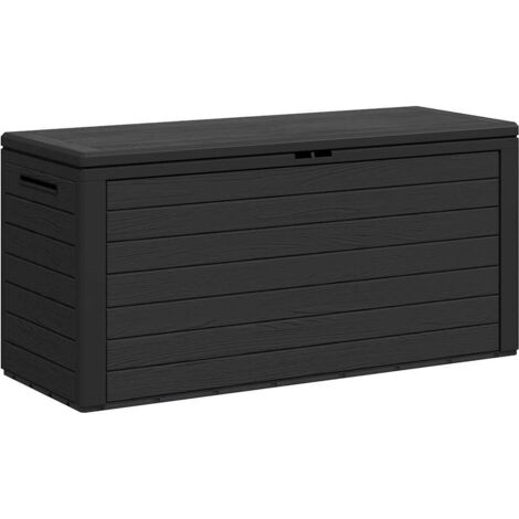 Boîte de rangement de jardin, Coffre de rangement Exterieur Anthracite 116x44x55 cm LKF84419