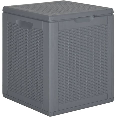 Boîte de rangement de jardin  Coffre de rangement  gris PP rotin 90 L 31128