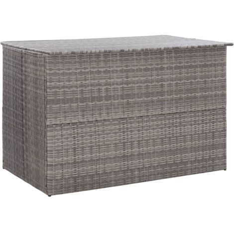 Boîte de rangement de jardin-Coffre de rangement-Stockage Rangement gris 150x100x100 cm résine tressée 828419