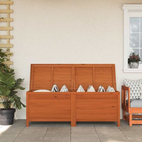 Boîte de rangement de jardin-Coffre de rangement-Stockage Rangement marron bois massif de sapin 367586