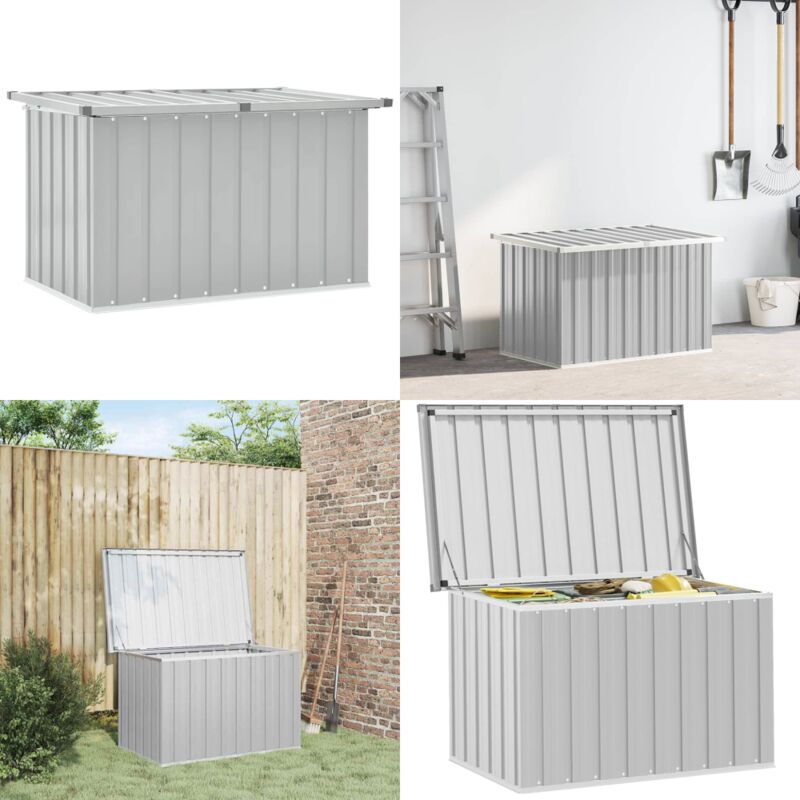 Boîte de rangement de jardin Gris 109x67x65 cm - Boîte De Rangement Jardin - Coffre De Jardin - Rangement Exterieur - Meuble De Jardin - Coffre De