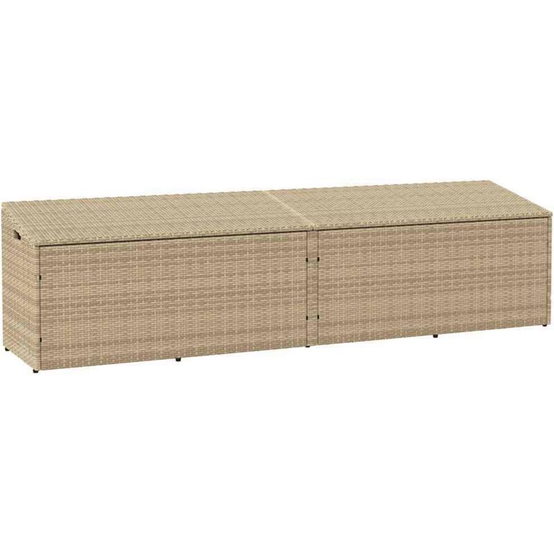 Vidaxl - Boîte de rangement de jardin beige 220x50x58 cm résine tressée