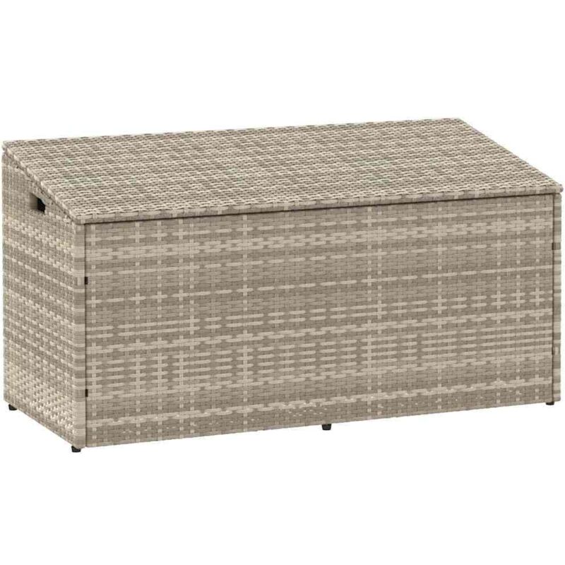 Boîte de rangement de jardin gris clair 110x50x58 cm rotin - Vidaxl