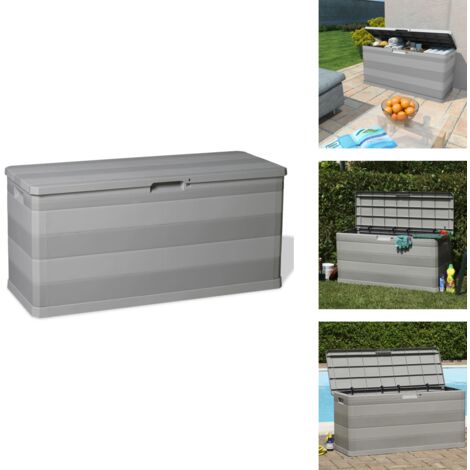 Boîte de rangement de jardin gris 117x45x56 cm - Boîte De Rangement Jardin - Coffre De Rangement Extérieur - Rangement Jardin - Boîte À Outils Extérieure - Stockage Jardin